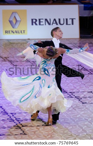 BUCHAREST - APRIL 17: Unknown latin dancers, competing at IDSF (International DanceSport Federation) Dance Masters on April 17, 2011 in Bucharest, Romania
