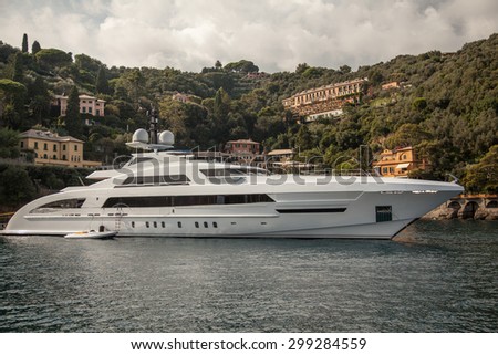 Huge 150+ foot yacht in Portofino, Italy