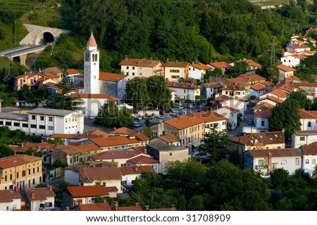 Solkan, a village near Nova Gorica and the italian border. Slovenia, Europe.