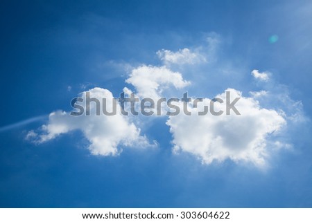Sun shining on the sky with clouds