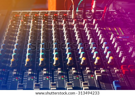 Music Studio & audio mixing console
