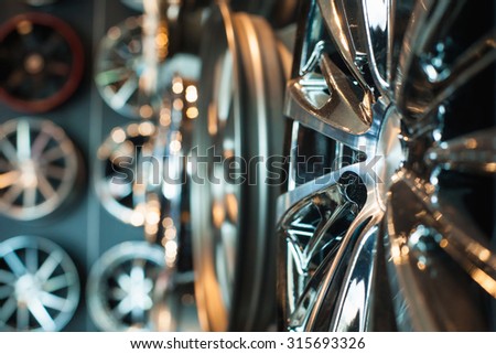close-up steel alloy car discs
