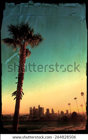 Classic view of downtown Los Angeles, California.