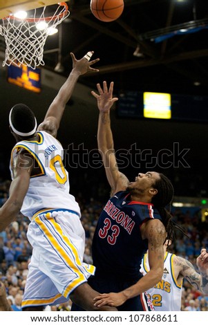 LOS ANGELES - FEB 26: Arizona Wildcats forward Jesse Perry #33 during the NCAA basketball game between the Arizona Wildcats and the UCLA Bruins on Feb 26, 2011 at Pauley Pavilion.