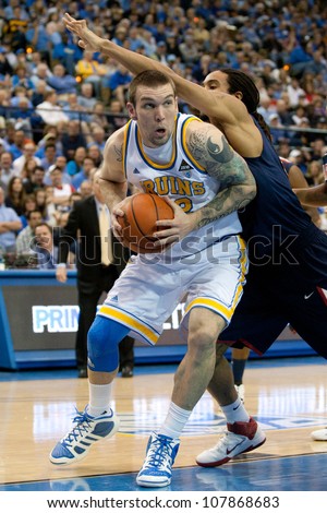 LOS ANGELES - FEB 26: UCLA Bruins forward Reeves Nelson #22 during the NCAA basketball game between the Arizona Wildcats and the UCLA Bruins on Feb 26, 2011 at Pauley Pavilion.