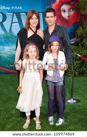 HOLLYWOOD, CA - JUNE 18: Molly Ringwald and family arrives at the Los Angeles Film Festival premiere of \'Brave\' at Dolby Theatre on June 18, 2012 in Hollywood, California.