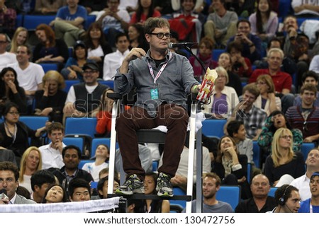 WESTWOOD, CA - MARCH 4: Rainer Wilson attends the first annual LA Tennis Challenge at Pauley Pavilion on March 4, 2013 in Westwood, Ca.