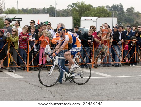 PASADENA, CA. - FEB 21: Pieter Weening after a third place finish at the stage 7 of the Amgen Tour of California February 21st 2009.