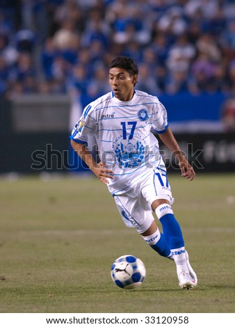 CARSON, CA. - JULY 3: Concacaf Gold Cup soccer match, Costa Rica vs. El Salvador at the Home Depot center in Carson. Christian Castillo dribbling the ball on July 3, 2009.