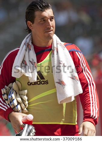 CARSON, CA. - SEPTEMBER 13: Jon Conway before the start of the second half of the Chivas USA vs. New England Revolution match at the Home Depot Center on September 13, 2009 in Carson.