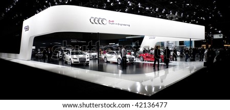 LOS ANGELES, CA. - DECEMBER 3: Audi display booth at the 2009 Los Angeles Auto Show at L.A. Convention Center on December 3, 2009 in Los Angeles