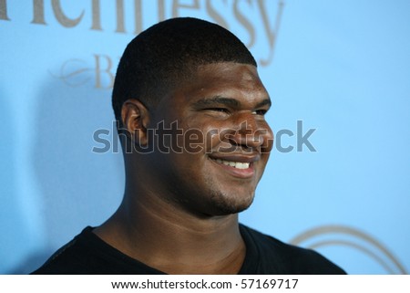 HOLLYWOOD, CA - JULY 13: Arizona Cardinals football player Calias Campbell attends Fat Tuesday at The ESPYs on July 13, 2010 in Hollywood, CA.
