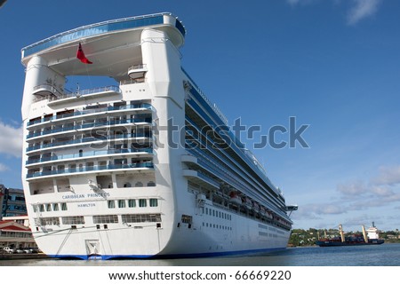 ST. LUCIA - DEC 2: The Caribbean Princess cruise ship holds a maximum of 3622 passengers and 1200 crew and is operated by Princess Cruises. Taken on Dec 2, 2010 in Castries, St. Lucia.