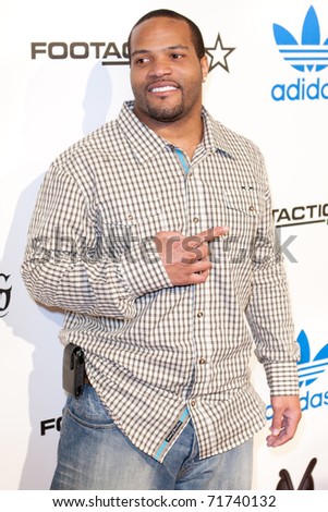 LOS ANGELES, CA. - FEB 19: NFL free agent fullback Carey Davis arrives at the NBA All-Star Weekend VIP party co-hosted by Adidas and Snoop Dogg on Feb 19, 2011 in Los Angeles.