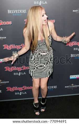 HOLLYWOOD, CA. - NOV 21: Avril Lavigne arrives at the 2010 American Music Awards Rolling Stone Magazine VIP After Party at Rolling Stone Restaurant & Lounge on November 21, 2010 in Hollywood, Ca.