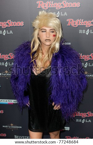 HOLLYWOOD, CA. - NOV 21: Ke$sha arrives at the 2010 American Music Awards Rolling Stone Magazine VIP After Party at Rolling Stone Restaurant and Lounge on November 21, 2010 in Hollywood, California.