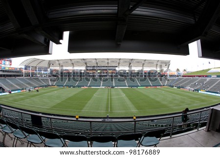 CARSON, CA. - MAY 7: A general view of the interior of the Home Depot Center before the MLS game between the New York Red Bulls & the Los Angeles Galaxy on May 7 2011 at the Home Depot Center in Carson, CA.