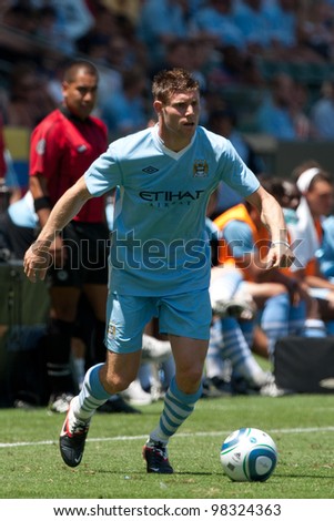 CARSON, CA. - July 24: Manchester City FC M James Milner #7 during the World Football Challenge game on July 24 2011 at the Home Depot Center in Carson, Ca.