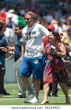 CARSON, CA. - July 24: Actor Will Ferrell during the World Football Challenge game between Manchester City and Los Angeles Galaxy on July 24 2011 at the Home Depot Center in Carson, Ca.