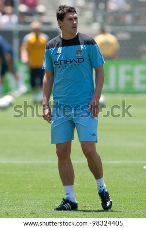 CARSON, CA. - July 24: Manchester City FC M Gareth Barry #18 before the World Football Challenge game on July 24 2011 at the Home Depot Center in Carson, Ca.