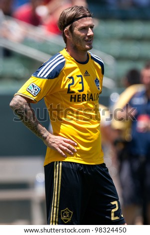 CARSON, CA. - July 24: Los Angeles Galaxy M David Beckham #23 before the World Football Challenge game on July 24 2011 at the Home Depot Center in Carson, Ca.