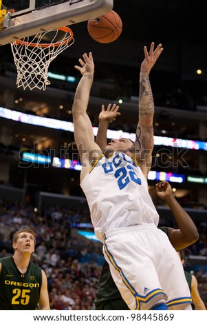 LOS ANGELES - MARCH 10: UCLA Bruins F Reeves Nelson #22 in action during the NCAA Pac-10 Tournament basketball game on March 10 2011 at Staples Center.