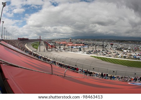 FONTANA, CA. - MARCH 27: A view of the Auto Club Speedway during the NASCAR Sprint Cup Series Auto Club 400 on March 27 2011 in Fontana, Ca.