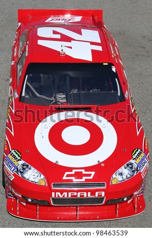 FONTANA, CA. - OCT 9: Sprint Cup Series driver Juan Pablo Montoya in the Target #42 car during the Pepsi Max 400 practice on Oct 9 2010 at the Auto Club Speedway.