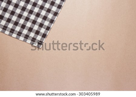 brown table striped Fabric on brown paper background