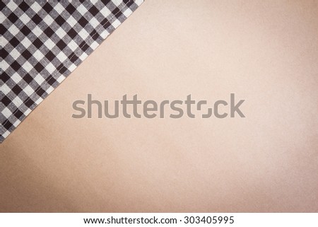 brown table striped Fabric on brown paper background