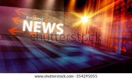 Graphical digital news background with arrows and news text