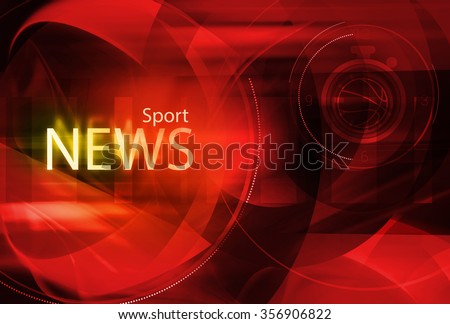 Graphical digital sport news background with news text.