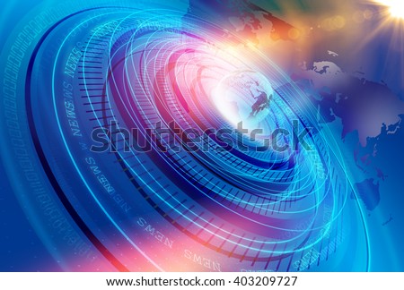 Graphical Modern Digital World News Studio Background, Abstract Digital World with Digital Binary Code Numbers Background .