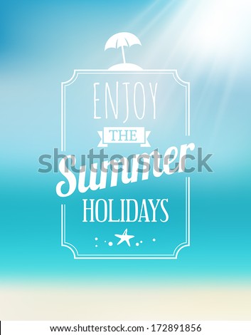 Summer greeting card with the sea and the sun Summer greeting card with the sea and the sun