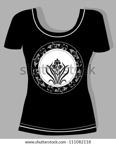 Logo Designshirt on Shirt Design With Vintage Floral Element Stock Vector 111082118