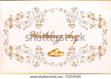 stock vector Vintage wedding card