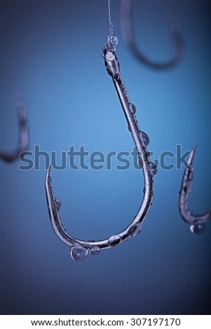 blue back-grounded wet hooks