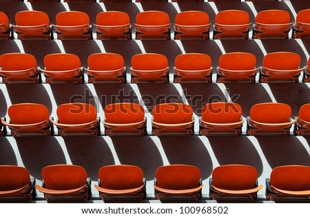 Color seat in football stadium