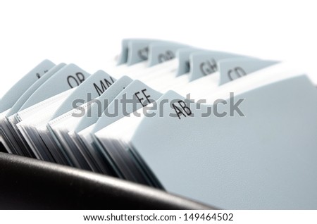 Gray organizer by letters isolated on white background
