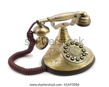  Fashioned Telephone on Old Fashioned Telephone Isolated On White Stock Photo 65693086