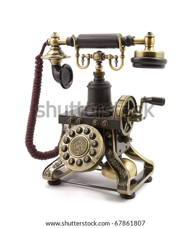 Old fashioned phone isolated