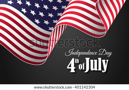 Independence Day 4th of July wallpaper with waving American flag