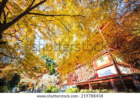 Kyoto, Japan - Nov 27, 2013: Tanzan Shrine also known as the Danzan Shrine, the Tonomine Shrine and the Tonomine Temple is a Shinto shrine in Sakurai, Nara Prefecture, Japan