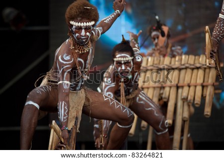 TAIPEI, TAIWAN - JULY 31: Global Indigenous peoples performing arts festival on July 31, 2011 in Taipie, Taiwan, More than 10 countries\' dancing groups in the world took part in the festival