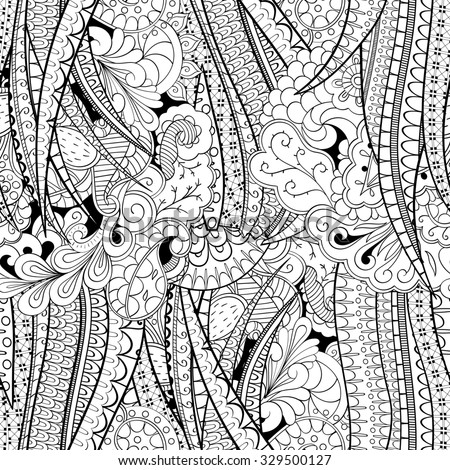Tracery seamless calming pattern. Mehendi design. Neat even binary harmonious doodle texture. Algae sea motif. Indifferent discreet. Ambitious bracing usable, curved doodling mehndi.