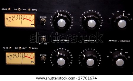 A historic equalizer in a recording studio