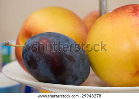 plum and peach on the plate
