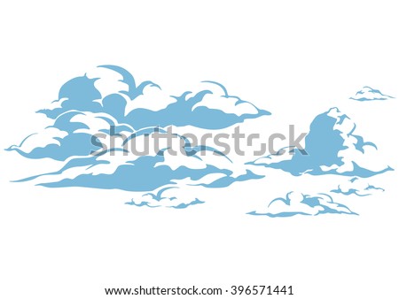 draw cartoon cloud vector