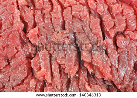 A close view of  fresh raw beef chuck steak.