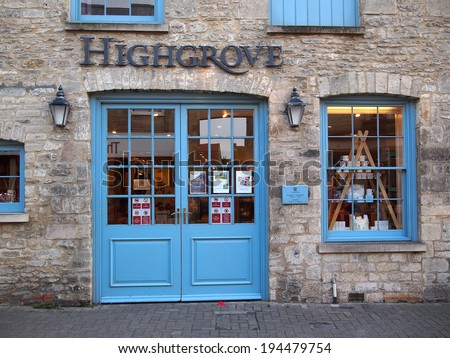 TETBURY, UK - AUG 25, 2013: The front of the royal Highgrove Shop, the store of Prince Charles in Tetbury, a town in the Cotswolds, England, UK.